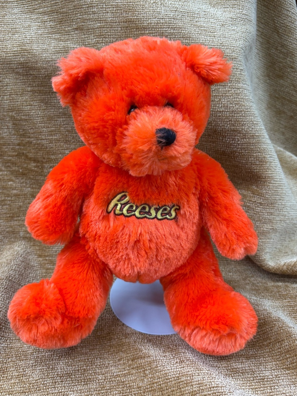 Hershey Co. Resses Orange Plush Bear - 8” sitting collectible